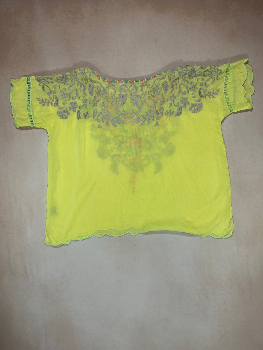Johnny Was neon top - Picture 3 of 9